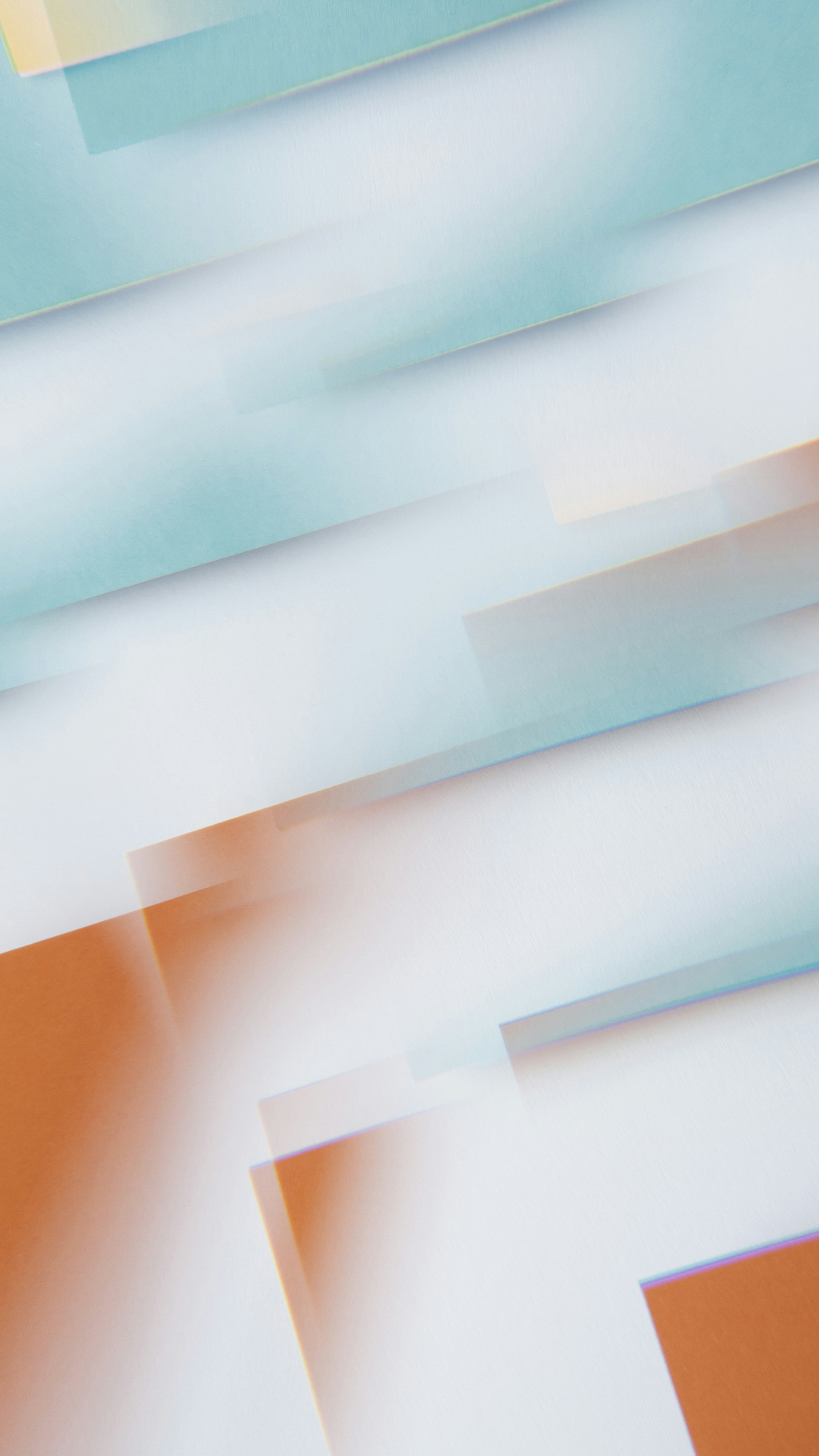 Layered translucent paper in pale blue and orange